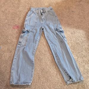 blue cargo jeans